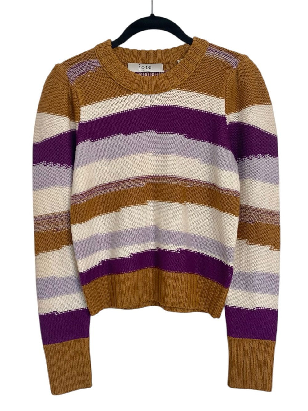 Joie Ronsard Striped 100% Wool Cropped Puff Sleeve Sweater XS - Picture 1 of 6